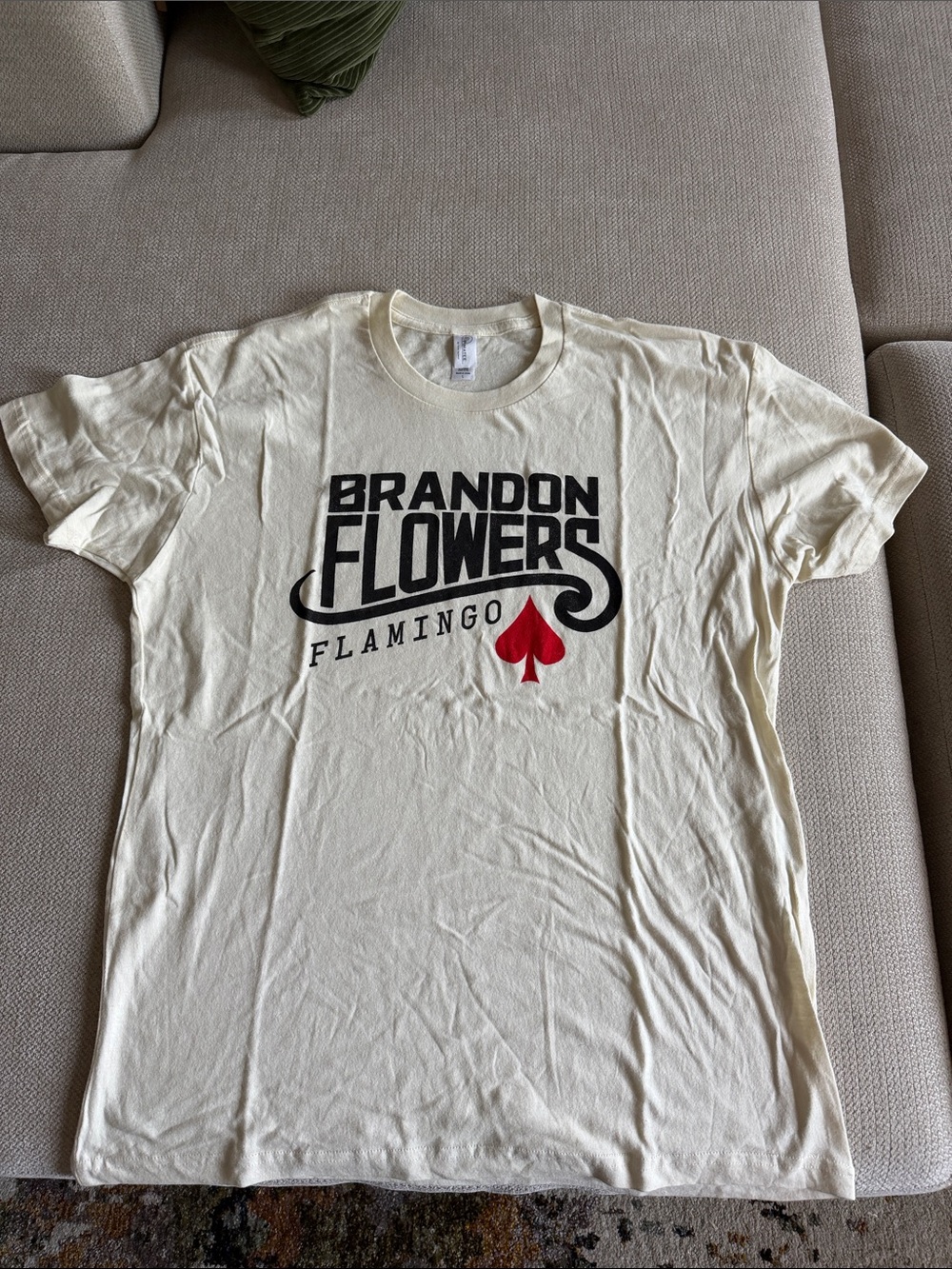 Brandon Flowers Cream 'Flamingo' Short Sleeve Tee